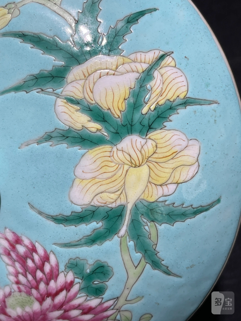 清光绪 松石绿地粉彩花鸟纹温锅 - 图25